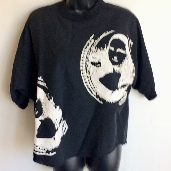 JBS Tops - Black T with Mona Lisa in White relief. Size XL JBS Tops - Black T with Mona Lisa in White relief. Size XL